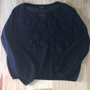 Lucky Brand Boho Gauzy Cotton Top